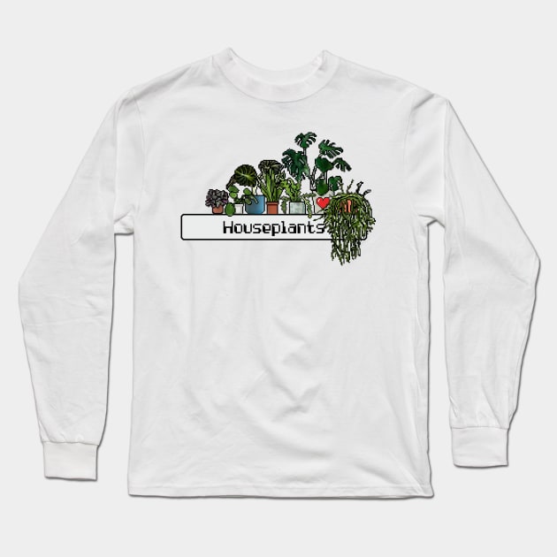 Love houseplants sprite pixel Long Sleeve T-Shirt by goatboyjr